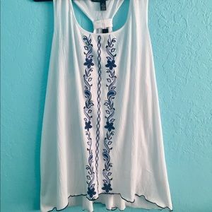 T back gauzy tank top